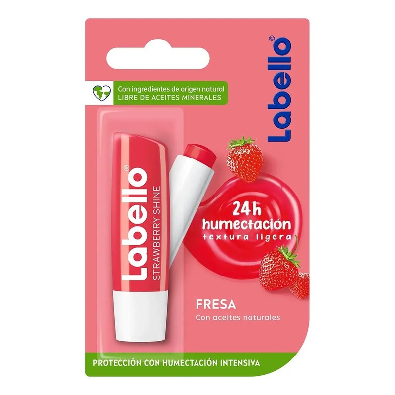 Bálsamo Labial Labello Protector Humectante Fresa 4.8 Gr