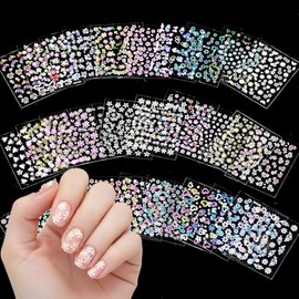 30 hojas de calcomanías para decoración de uñas, autoadhesivas 3D, ultraligeras a prueba de agua, bricolaje y salón de uñas (Flores de colores, 30 hojas)