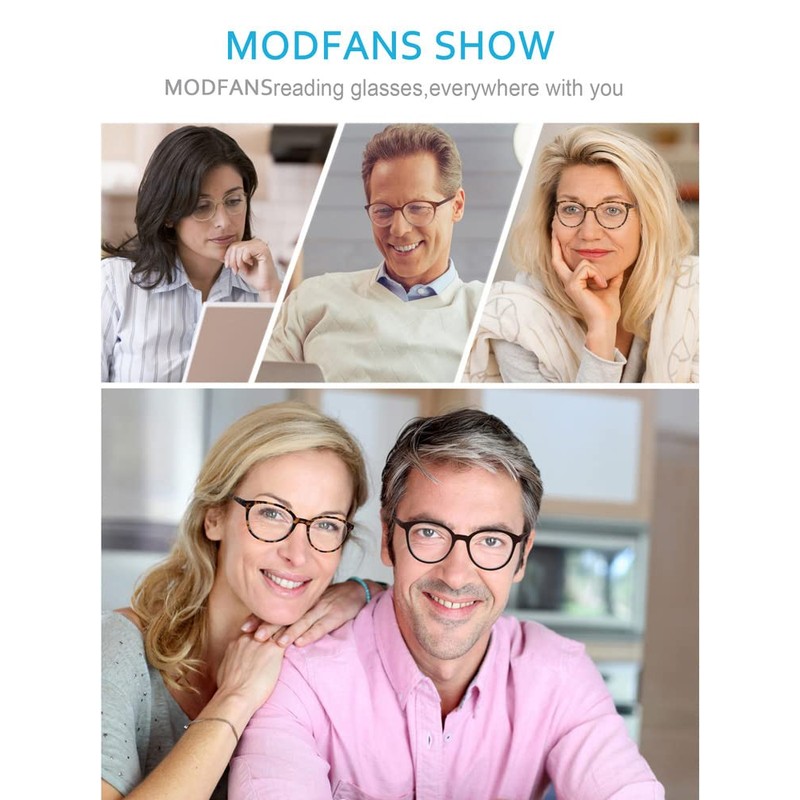 MODFANS Women Reading Glasses Blue Light Blocking 4.0 Men Readers