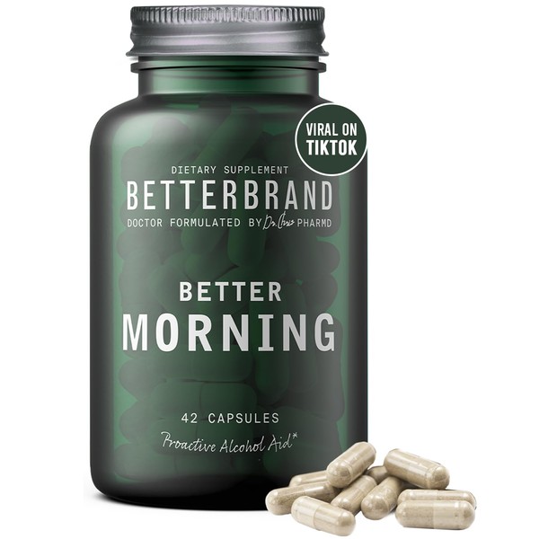 Betterbrand BetterMorning All-Natural Ingredients Including DHM - Supports Liver Aid - Gluten-Free, Vegetarian (42 Capsules)