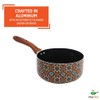 IMUSA 2 Quarts Talavera Nonstick Saucepan with Wood Look Handle,