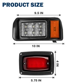 CartClan Club Car DS LED Light Kit, Golf Cart Factory Style Headlight and Taillight Kit Suitable for 1993-Up Club Car DS Golf Carts, OEM# 101988002 101988001