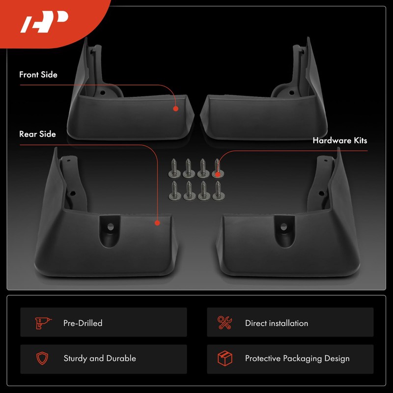 A-Premium Set of 4PCS Mud Flaps Splash Guards Mudguards Mudflaps