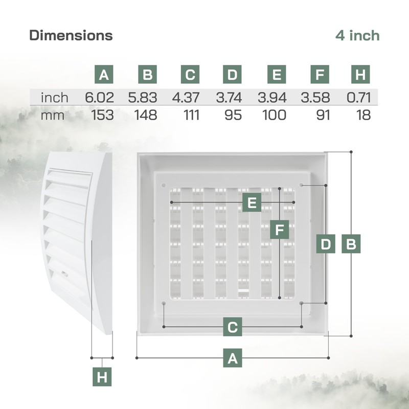 Vent Systems 150 x 150 mm / 6 x 6