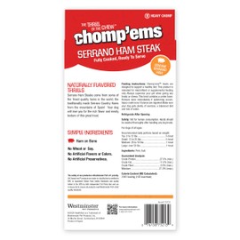 Ruffin' It Chomp'ems Serrano Ham Steak, 1 Pack - Healthy, Protein Rich Treats for Dogs - Long Lasting Dog Chews