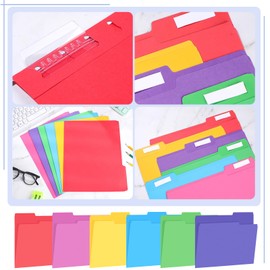 Chiisong 144 Pcs Extra Capacity Colored Hanging File Folders Letter Size Manila Folders with 1/5 Cut Adjustable Tabs1/3 Cut Tab Assorted Positions File Organizer Office Supplies(Bright Color)