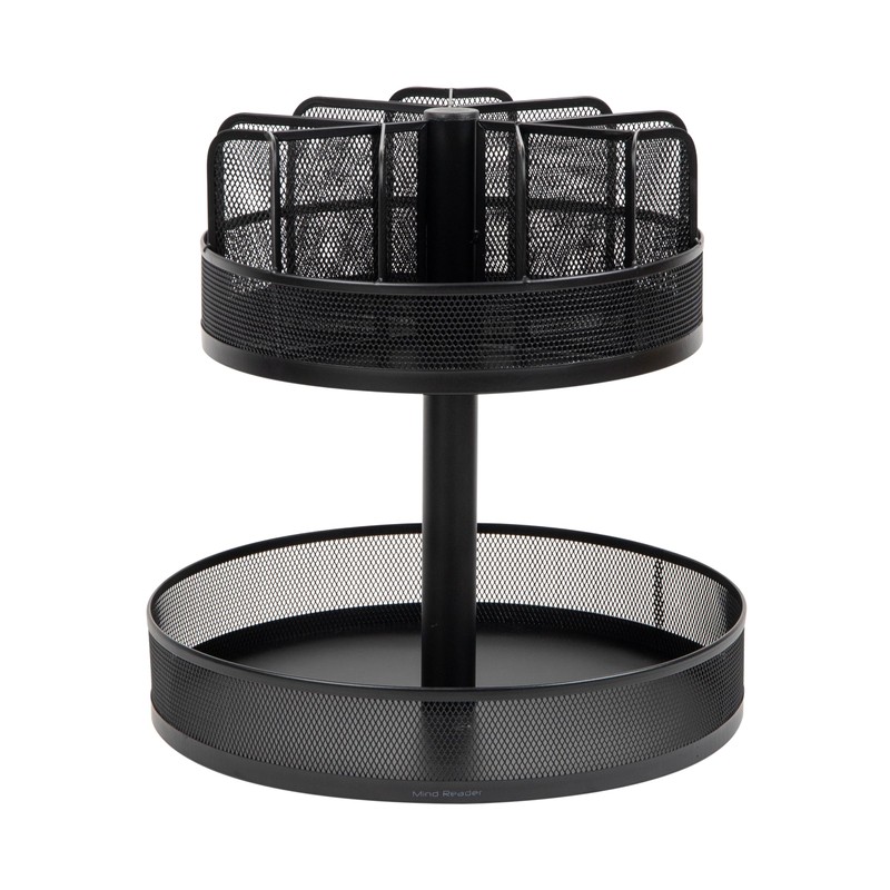 Mind Reader 2-Tier Snack Carousel, Countertop Organizer, Snack Tray, Breakroom,