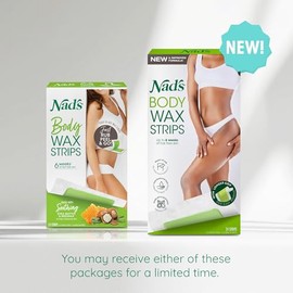 Nad's Tiras de cera depilatoria para el cuerpo para mujeres en casa más 4 toallitas de aceite calmante, 24 unidades