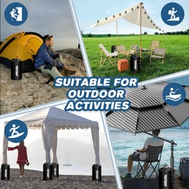 TENTONUP Canopy Water Weight Bags, 220 LBS Heavy Duty Canopy Weights Set of 4, Tent Water Weights for Pop Up Canopy, Gazebo, Carport, Outdoor Event, Black