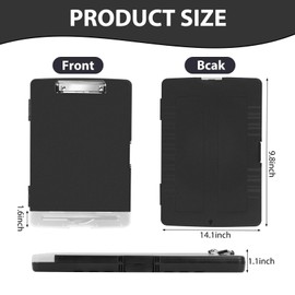 5 PCS Clipboard with Storage High Capacity Plastic Clipboard with Pen Holder Heavy Duty Nursing Clipboard Folder Side Opening Smooth Writing Clipboard with Low Profile Clip for for School & Office