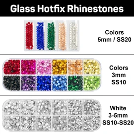 Worthofbest Bedazzler Kit with Rhinestones Hotfix Applicator Tool with 3400 Pcs Hot Fix Rhinestones for Bedazzling, Clothes, Clothing, Fabric, Hotfix Bedazzle Crystals Gems Pen and Iron on Diamonds