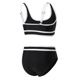 J.E Sterguard Girls Two Piece Swimsuits Teen Bikini Girls' Swimwear Girls Swimsuits Size 6-14 221603, Black, 10 Years