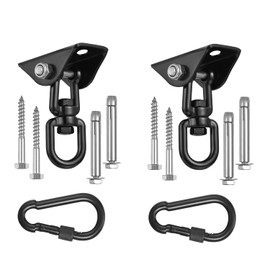 2 Pack Hammock Hanging Kit, 1200 Lbs Capacity Heavy Duty 360 ° Rotating Hammock Hook Suitable for Hanging Hammock Chair, Aerial Yoga, Boxing Sandbags, Swings, Etc.