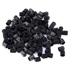 Tbest Tapón De Llanta Tapones Llantas,Tapones para Válvula De Llantas,Tapon Pivote Valvula,100 Piezas de plástico Negro,Coche,Bicicleta,Motocicleta,camión,Rueda,válvula,Tapa,neumático,vástago