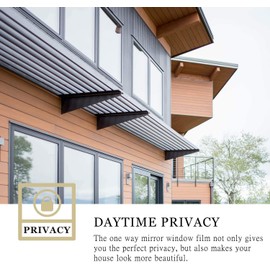 WochiTV Window Tint for Home, One Way Privacy Window Film, Glass Mirror Tint Non Adhesive Static Cling UV Blocking Heat Control Reflective Solar Vinyl Film (Silver 23.6 in x 6.56 Ft)