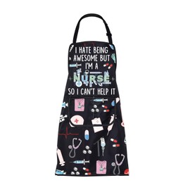 BNQL Nurse Gifts Apron Nurse Practitioner Gifts I Hate Being Awesome But I'm a Nurse So I Can't Help It Apron For Nursing Students