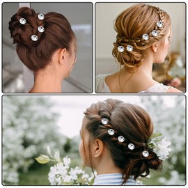 DOPENSPI Pack of 36 Mini Spiral Hair Pins, Glitter Rhinestones, Wedding Bridal Small Hair Accessories, Hair Clips, Swirl Hairpin Hair Styling Accessories for Women and Girls