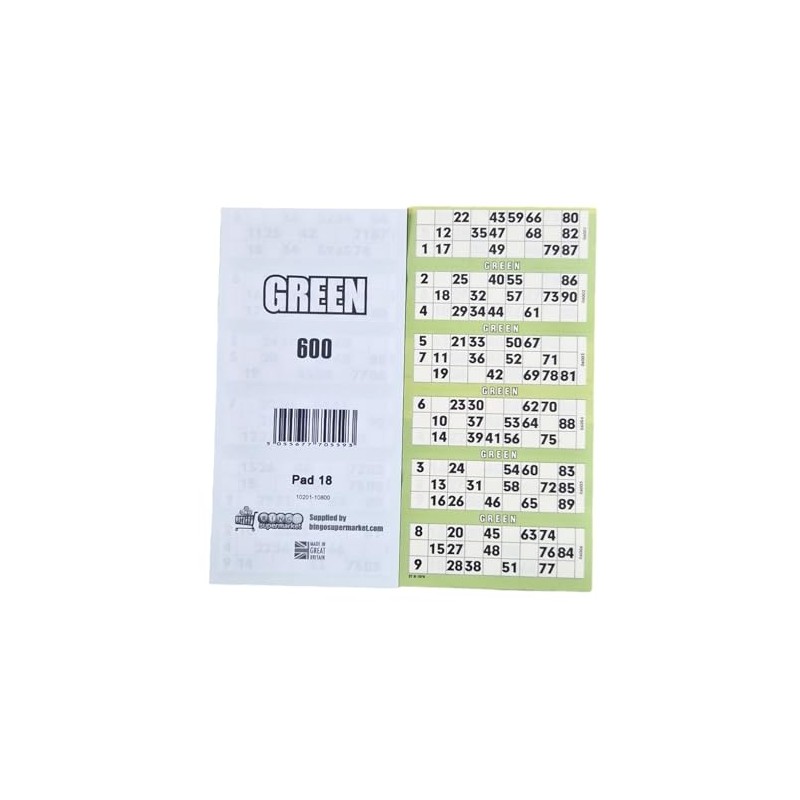 Bingosupermarket Bingo Tickets 600 Pad 6 To a Sheet 1-90