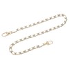 uxcell Purse Chain Strap, 24" Leather Iron Flat Chain Strap Handbag Chains Purse Straps with Buckles for Shoulder Bags Replacement Strap (White Strap + Gold Chain)
