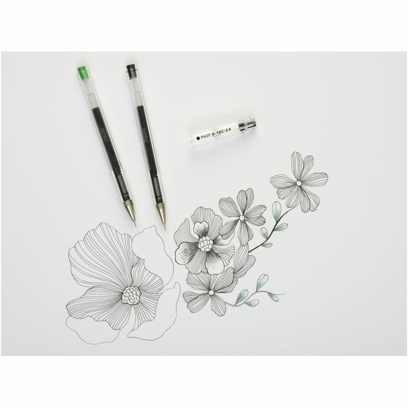 Pilot G Tec C4 Gel Rollerball Pens Black 0.2mm -