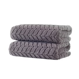BAGNO MILANO 100% Turkish Cotton Jacquard Luxury Towel Set – Quick Dry Non-GMO Ultra-Soft, Plush and Absorbent Luxury Durable Turkish Towels Set (Grey, 2 pcs Bath Towel Set)