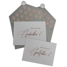 Jolicoon Will you be my godmother - Will you be my godfather - 2 cards with envelopes and wax seals - Godmother proposal card