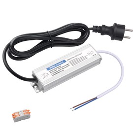 Karyoosi LED Transformer 24 V 60 W 2.5 A, IP67 Waterproof LED Power Supply Transformer 230 V to 24 V, with EU Plug 1.5 m Cable, for LED Strips, Outdoor Lighting