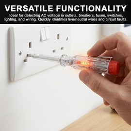 Voltage Tester Screwdriver 120-250V AC Electric Tester Pen Probe Light, Circuit Tester for Live & Neutral Wire Detection, Socket Voltage Detector Tool, Compact Electrical Tester for DIY & Electricians