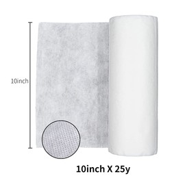 Wash-Away Water Soluble Stabilizer 10" x 25 Yard Light Weight Non Woven Wash Away Machine Embroidery Topping Embroidery Stabilizer Backing for Sewing Craft