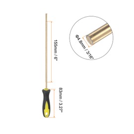 sourcing map Diamond Chainsaw File 3/16"(4.8mm) 80 Grits Round Cut Sharpen Rasp with Plastic Handle for Chain Saw Polishing