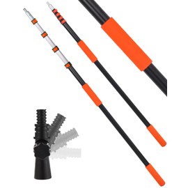 Telescopic Extension Pole Reach to 28FT,Paint Roller Extension Pole, telescoping Pole with Flip-Lock Design, Multi-Purpose extendable Pole for Windows Cleaning Paint Roller, Duster(Orange-20ft)