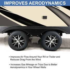 RecPro RV Tandem Fender Skirt | 65 1/2" W x 8 1/2" H (Black, 2 Fender Skirts)