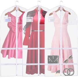 3 PCS Garment Bags,Garment Bags For Hanging Clothes,Clear Suit Bag For Men Women Travel,Full Zipper Dance Garment Bags For Dancers,Garment Bags For Travel Storage.Dance Garment Bag For Kids Adults