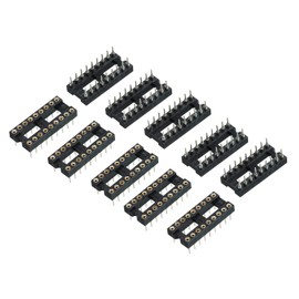 sourcing map DIP IC Chip Socket Adapter Flat Pin 18P 2.54mm Pitch IC Socket for PCB Board Chip 10 Pack