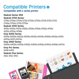 VOREDO 67XL Ink Cartridges Black/Color Combo Pack Compatible for HP Ink 67 67XL Work for DeskJet 2700 2700e 2755 2755e 2855e 4100 4155e 4133e 4255e Envy 6000 6455e 6020e 6400 6475e 6075 6055e Printer 2 Pack