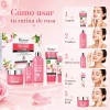 Crema Extracto Rosas. Ceramidas, Arrugas, Hidratante, 5 Pzs