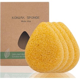 DaKuan Esponja facial de konjac natural (paquete de 4) Esponja facial suave para limpieza y exfoliación Esponja de konjac suave para todo tipo de piel