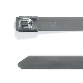 Hellermann Tyton MBT14S Stainless Steel Tie, 14.3" Long, 202lb Tensile Strength, SS316, Metal (Pack of 100)