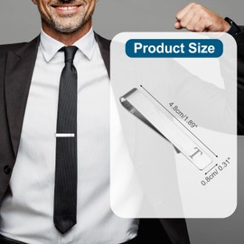 PATIKIL Initial Tie Clip for Men, Stainless Steel Letter t Alphabet Necktie Bar Pinch Clips 26 Letters A-Z with Gift Box for Regular Ties Wedding Father's Day, Silver Tone