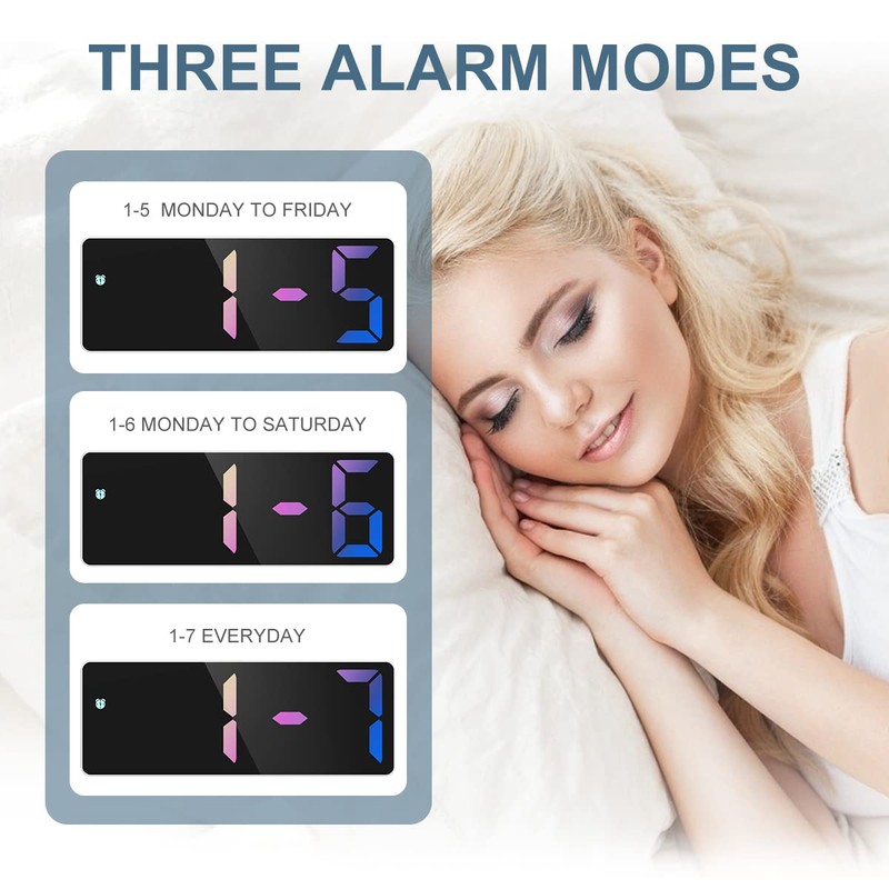 Ankilo Upgraded Digital Alarm Clock, LED Clock for Bedroom, Electronic