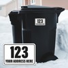 4x Wheelie Bin Number Stickers Trash Garbage Can Stickers Custom