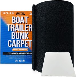 Better Boat Trailer Bunk Carpet, Black Marine Carpet, 9" x 13' Replacement for Trailer Bunk Boards, Boat Lift Bunks, and Runners, 1 Pack, Durable Bunker Material Covers | Better Boat