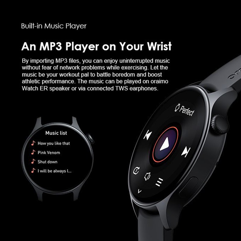 Oraimo 1.43'' AMOLED Screen BT Call Built-in Music Player 100+