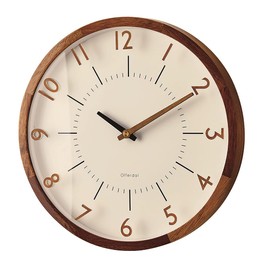 Interform CL-3350BN Wall Clock Radio Clock Oranto Brown 11.8 inches (30 cm) Diameter Radio Step Movement