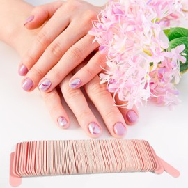 JSRQT Pack of 100 Mini Nail Files, Double-Sided, Disposable Nail File, Manicure, Nail Art, Professional Nail Files, 180/240 Grit Nail Files for Gel Nails, Nail Files, Disposable Files (Pink)