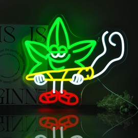 Ebdobgbs Leaf Neon Sign Led Neon Lights Neon Signs for Wall Decor Light Up Sign for Birthday Party Club Gift