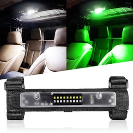 Nirider UTV - Luz interior universal para barra enrollable, luz LED, luz de cortesía, luz interior de cúpula para UTV, ATV, Polaris RZR, Can-Am, camión, coche, vehículo todoterreno, blanco, verde