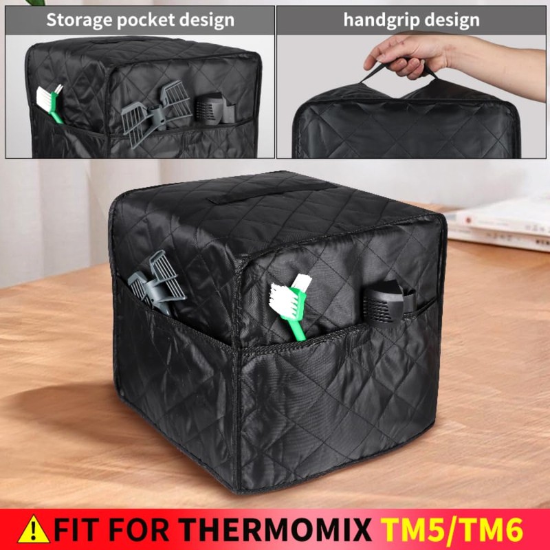 KochSync Dust Cover for Thermomix TM5/TM6 - Black Cover with