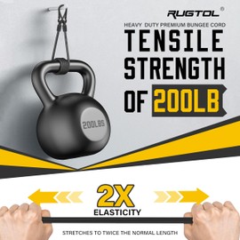 Bungee Cords with Carabiner, 18 Inch Long Heavy Duty Bungee Cords with Carabiner Clip Outdoor, 1/3 Inch Black Extra Strong Elastic Rope with Carabiner Hooks for Camping, Tarps, Bike Rack, Tent, 4 Pack