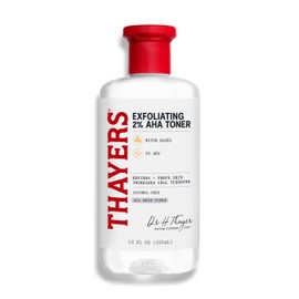 THAYERS Thayers 2% AHA Exfoliating Toner with Glycolic Acid, Lactic Acid and Witch Hazel, Smoothing and Pore Refining Skin Care for All Skin Types, 355 ML